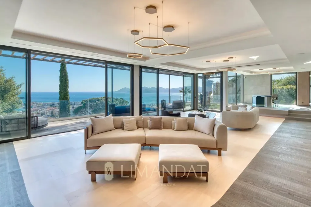 Séjour - Villa de luxe avec vue mer à Cannes