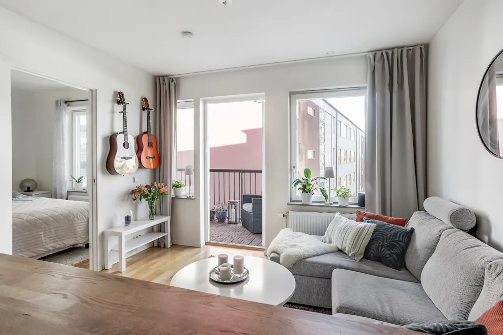Séjour - Modern Flat with Balcony in Västerläge
