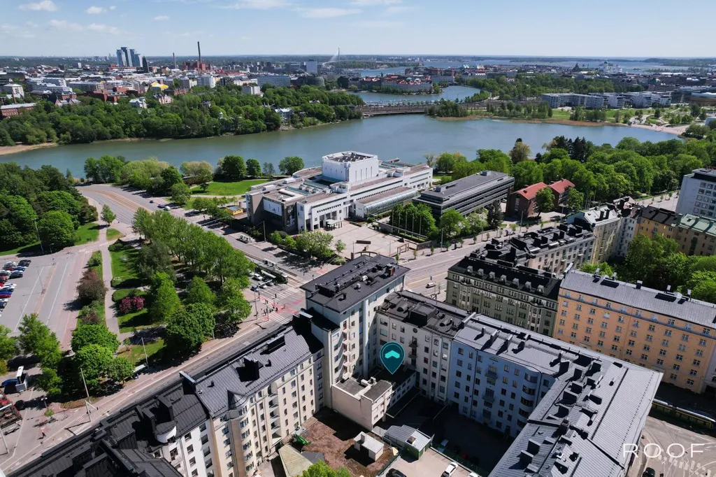 Õhuvaade - Architect-Designed Loft with Sauna in Töölö