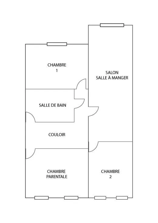 Plan - Appartement Rénové 3 Chambres au Centre de Perwez