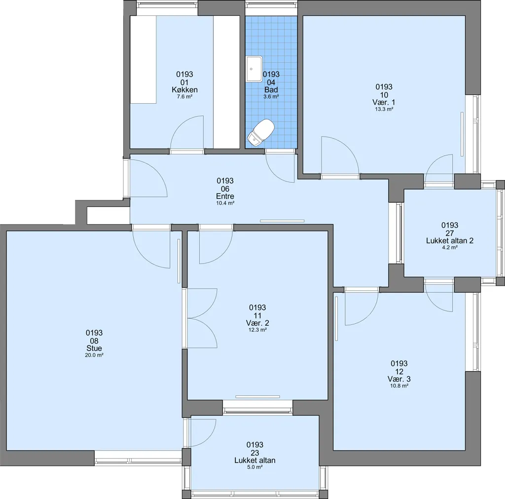 Plan - Three-Room Apartment on Hjertingvej, Esbjerg