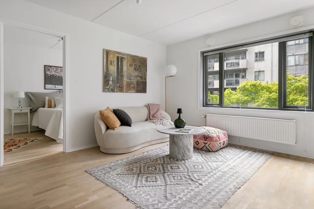 Soggiorno - 3-Bedroom Apartment with Balcony in Grünerløkka