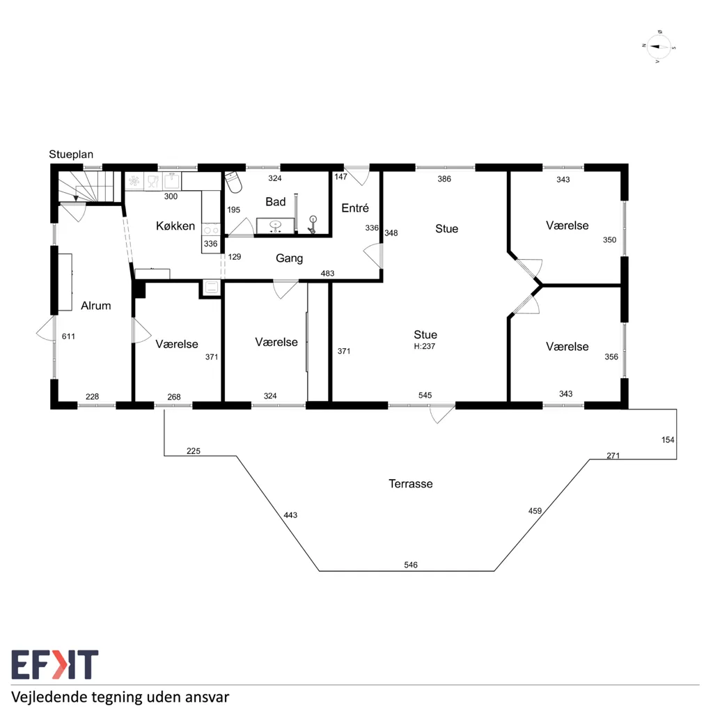 Planimetria - Fenced Villa with Garden in Vojens