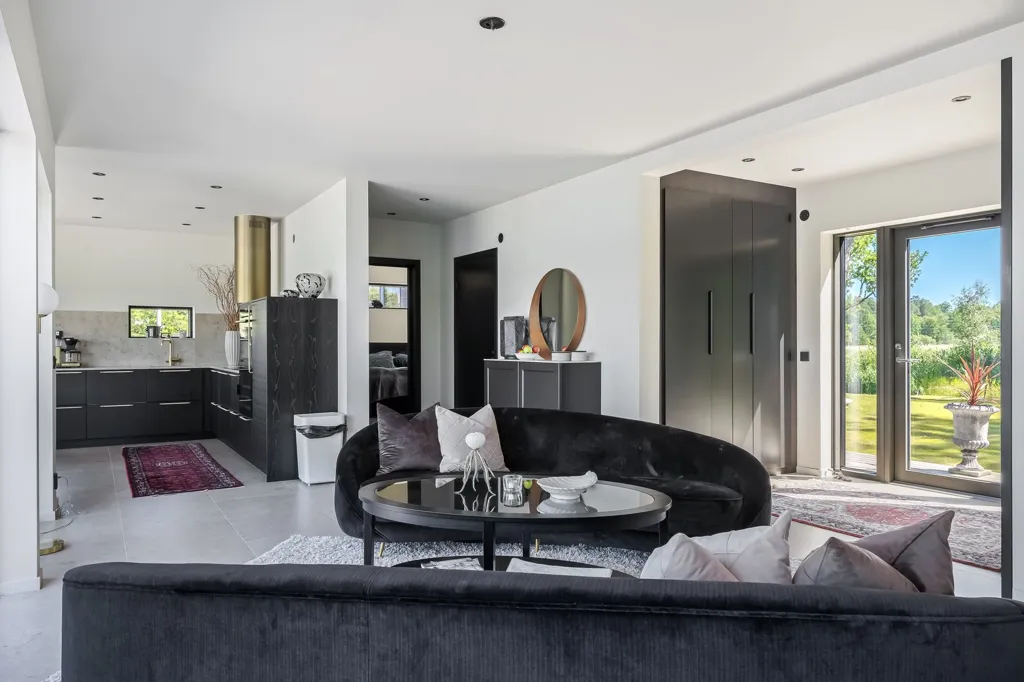 Living Room - Modern Seafront Villa in Söderköping