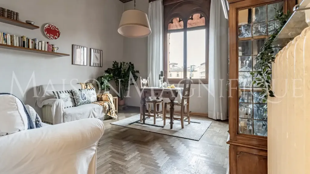 Living Room - Historic Apartment with Views in Bologna Centre