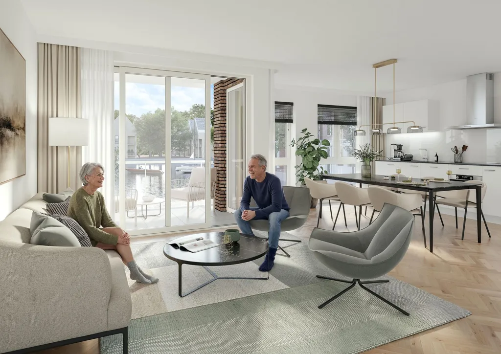 Séjour - Porte-cochère Flat with Waterfront View in Zaandam