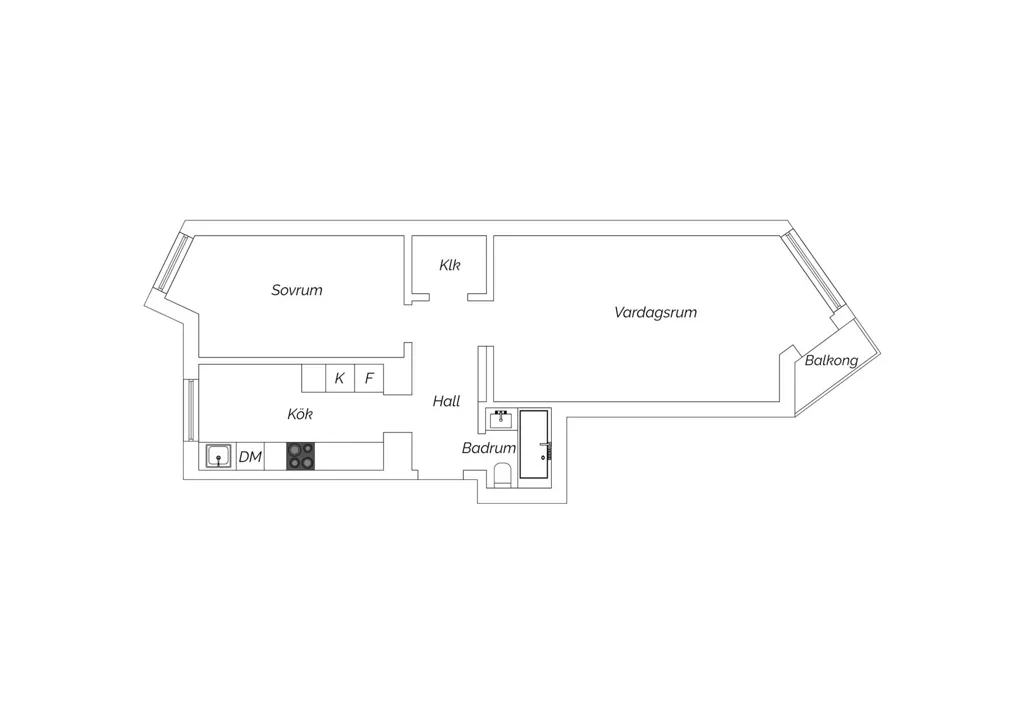 Plaan - Apartment with Raised Ceiling near Pildammsparken