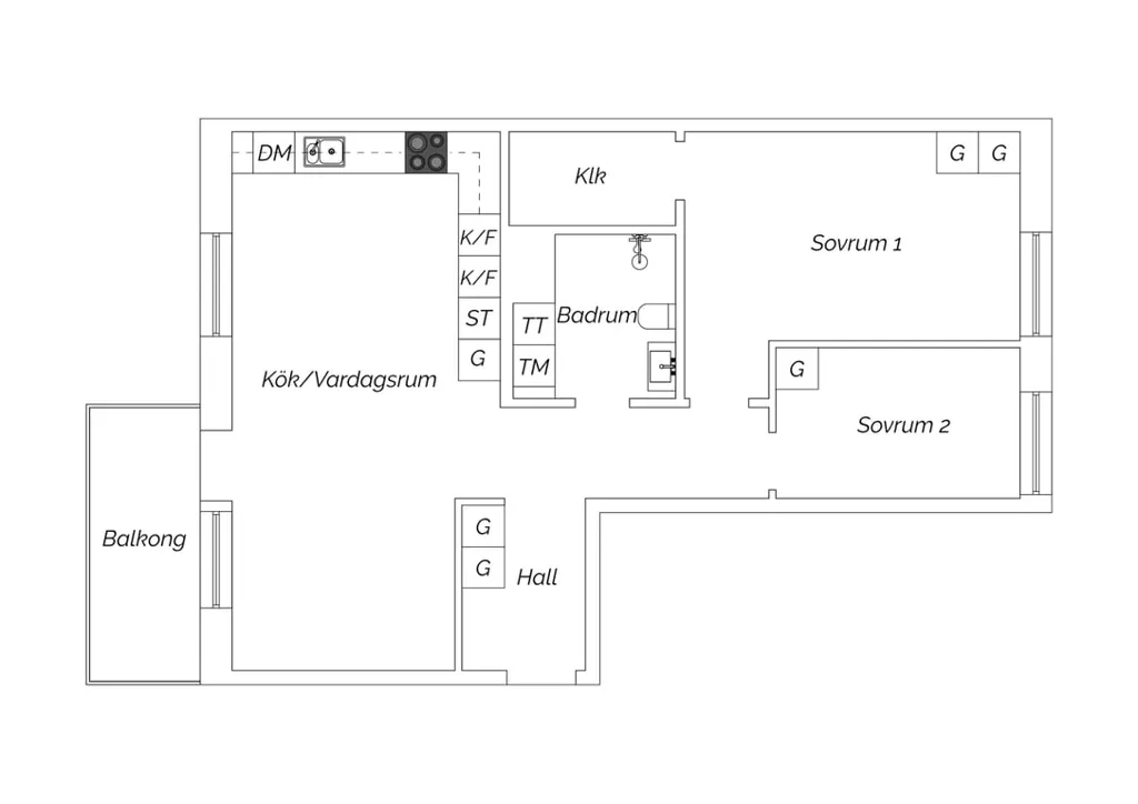 Plan - Apartment with South Balcony in Hovås