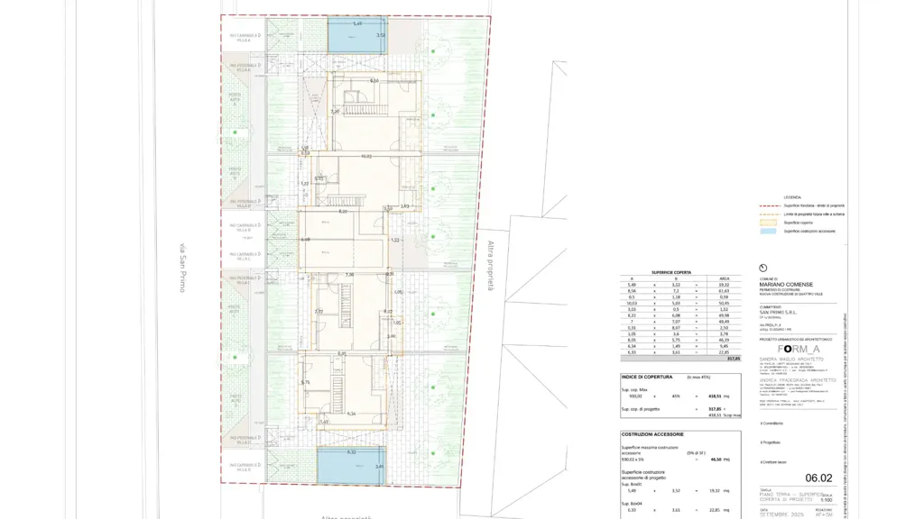 Plan - Quadrifamiliare Villa with Private Garden in Mariano Comense