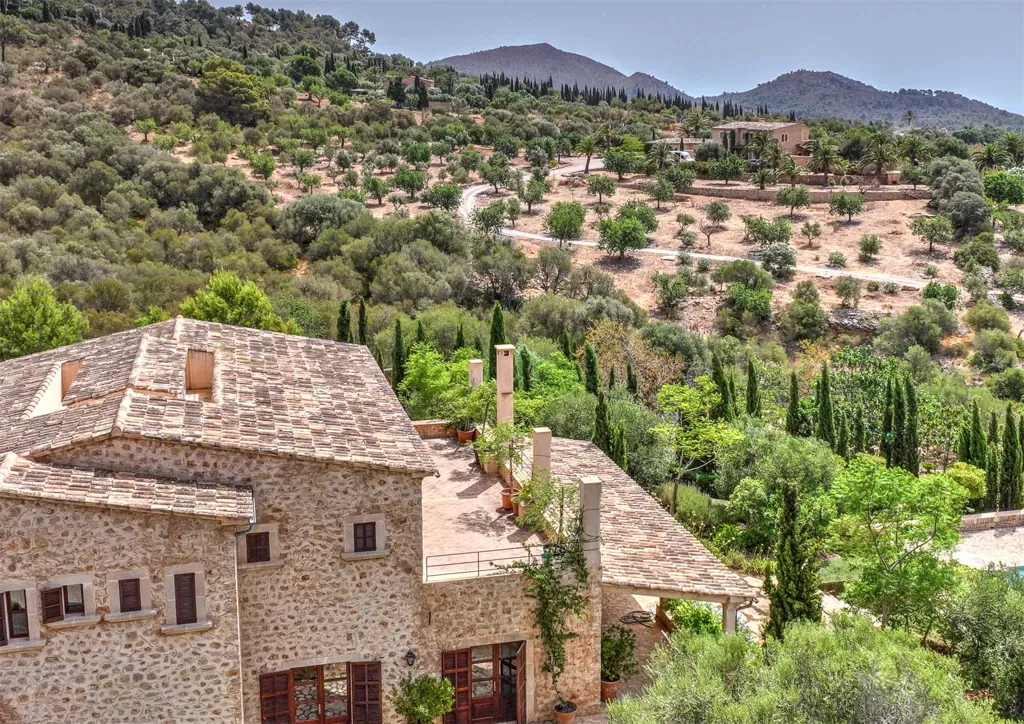 Vue aérienne - Stone Finca with Pool near Manacor