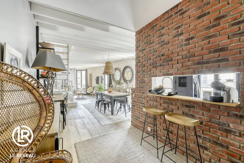 Séjour - Duplex Familial avec Charme Ancien à Boulogne-Billancourt