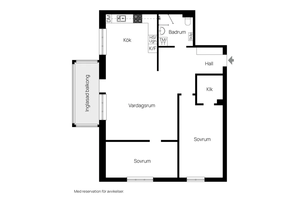 Planimetria - Modern Flat with Balcony in Central Halmstad