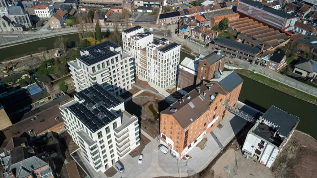 Vue aérienne - Appartement avec Terrasse à Deinze