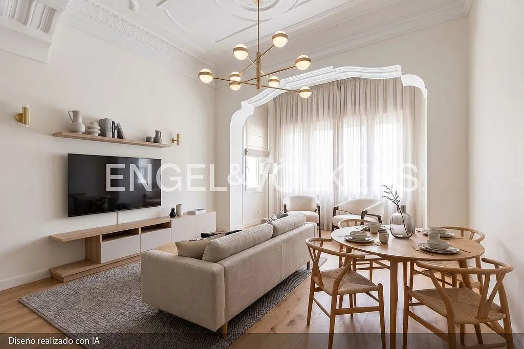 Séjour - Apartment with Balcony in Gran Vía, Valencia