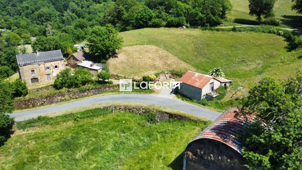 Aerial - Rustic Stone House with Land in La Primaube