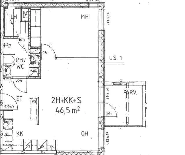 Plaan - Two-Bedroom Flat with Balcony in Jyväskylä