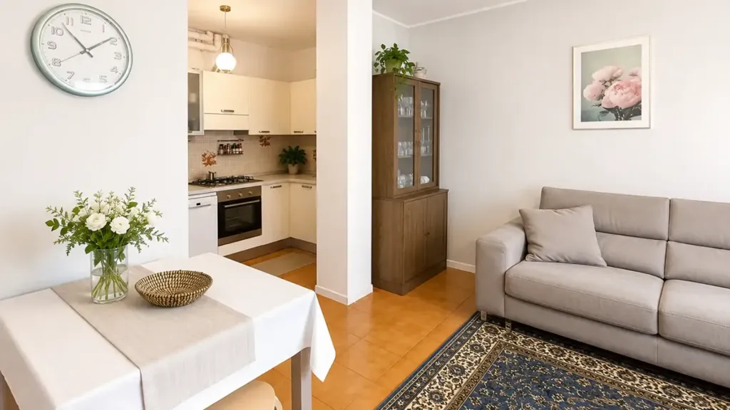 Séjour - Rustic-Style Apartment with Terrace in Maser