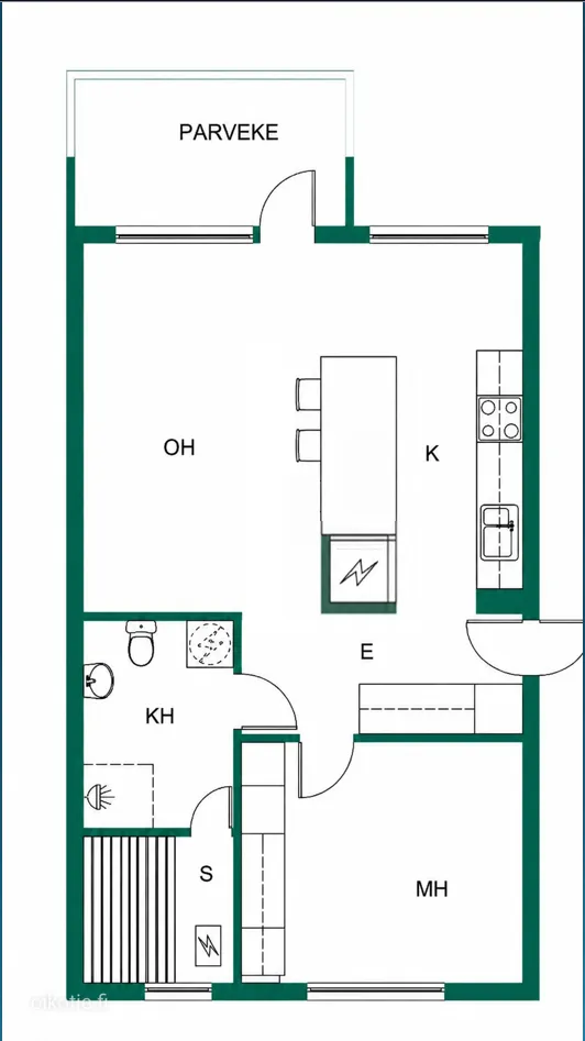 Floor Plan - Modernised Apartment with Terrace in Lappeenranta