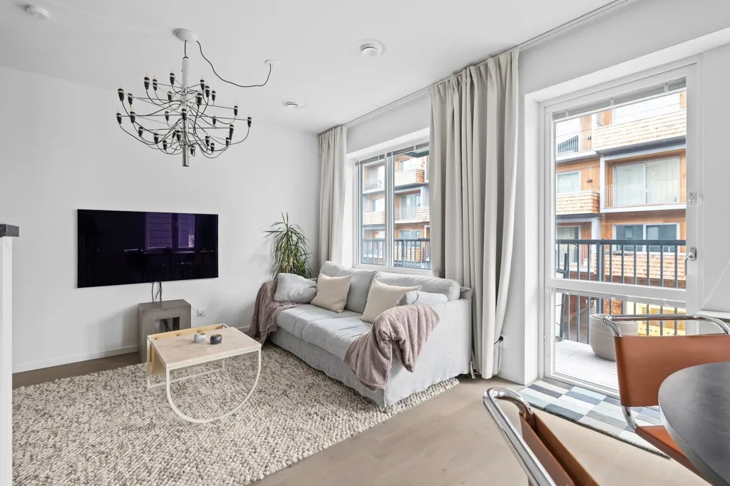 Living Room - Apartment with Balcony in Täby Park