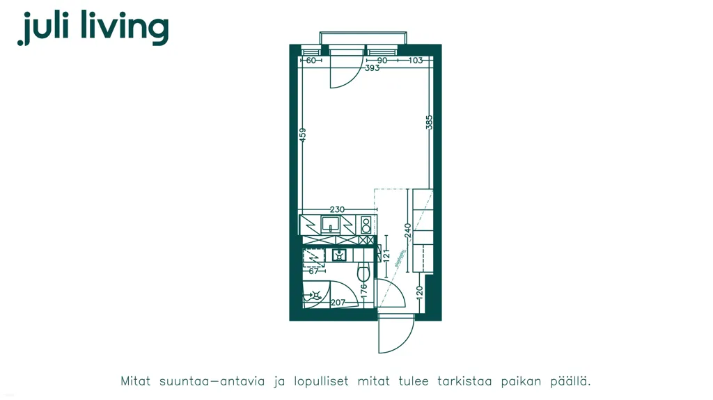 Floor Plan - Modern Flat with French Balcony in Malmi