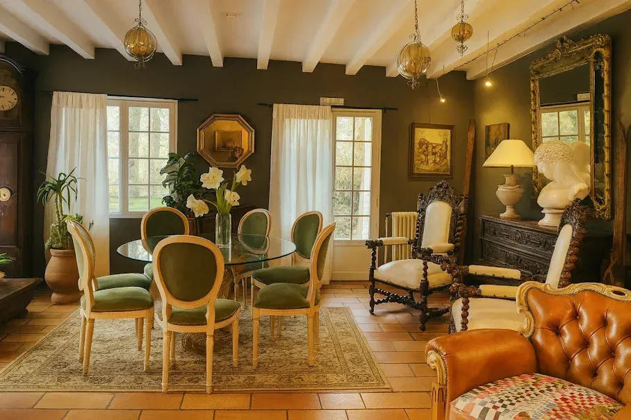 Salle à manger - Manoir Historique avec Piscine à Vienne