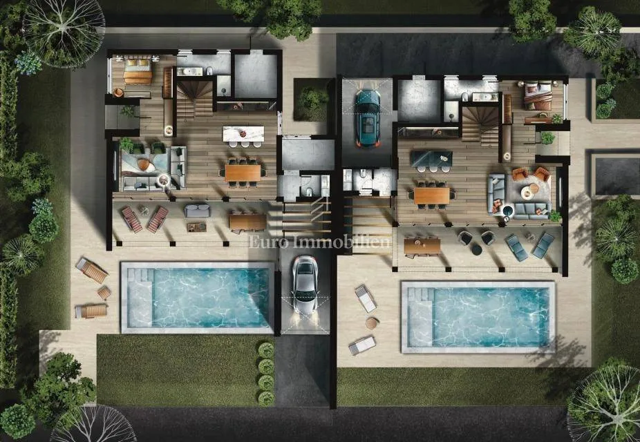 Õhuvaade - New Build Villa with Pool in Kaštelir