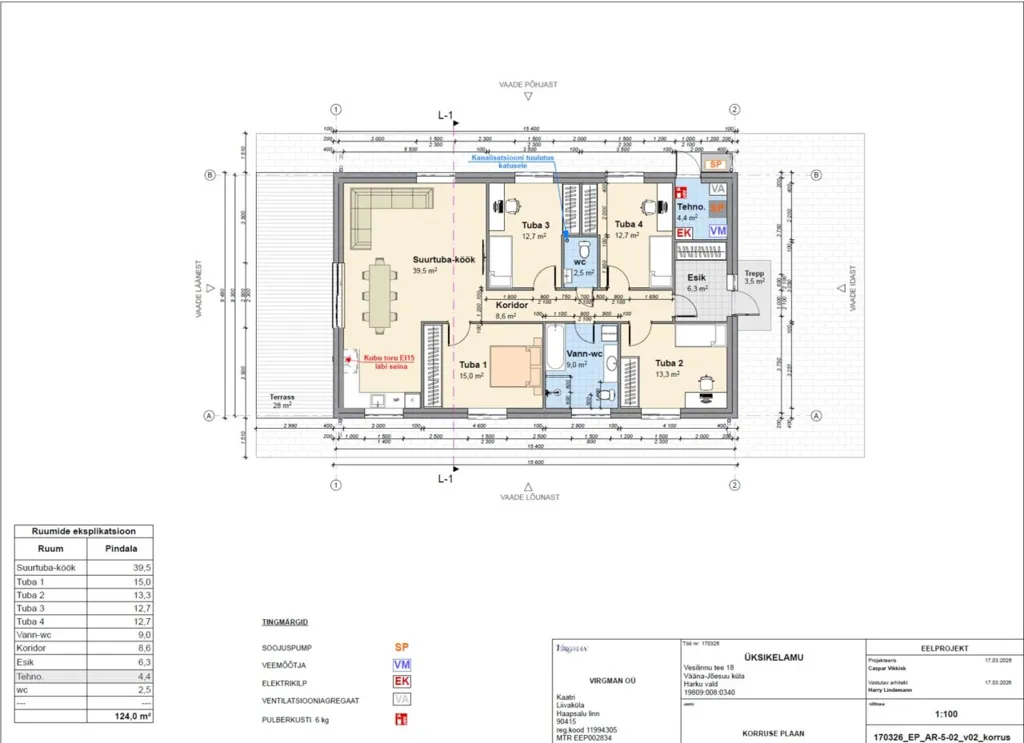 Plan - New Detached House with Balcony in Harku
