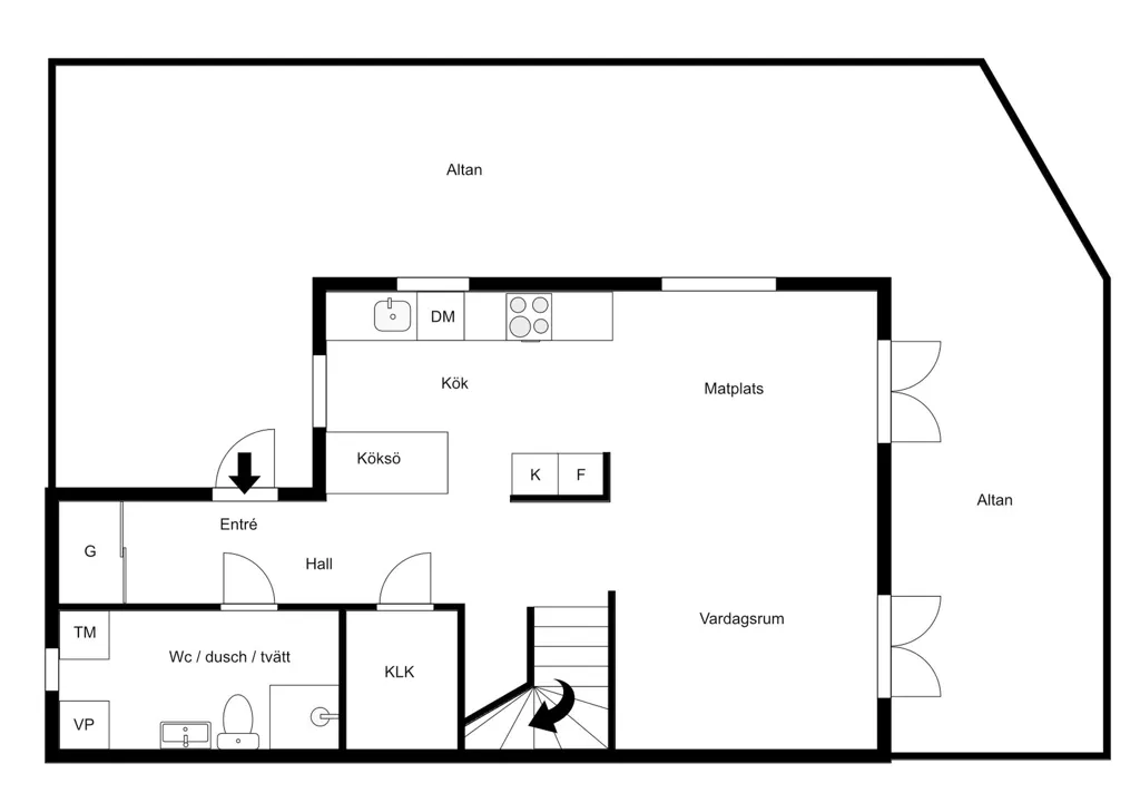 Floor Plan - Modern Bostadsrätt with Corner Location in Arboga