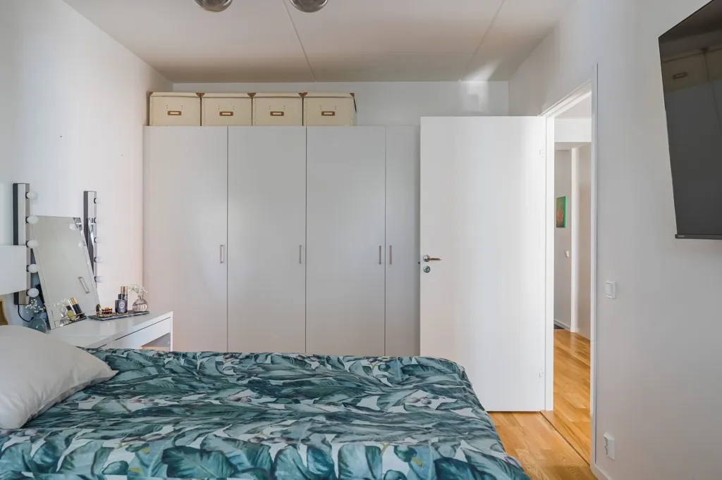Bedrooms - Modern Flat with Balcony in Uppsala
