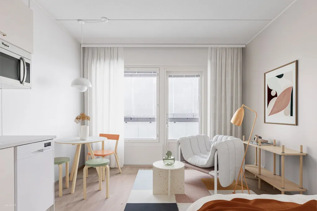 Living Room - Bright Penthouse with Balcony in Hämeenlinna