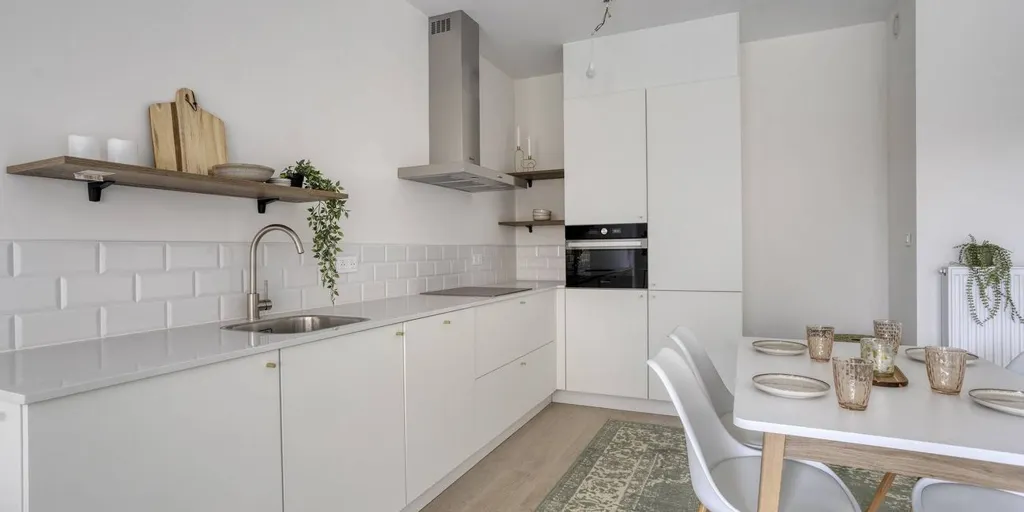 Cuisine - Appartement avec vue parc à Boom