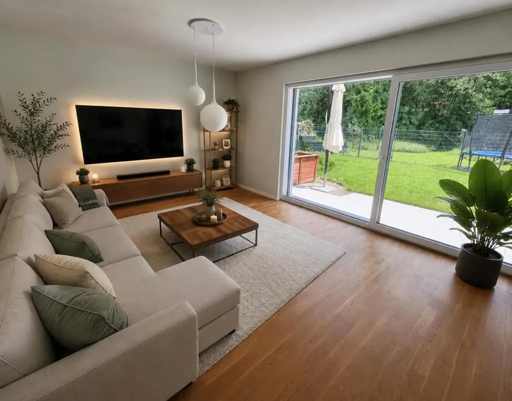 Salón - Modern Terraced House with Garden in Baden