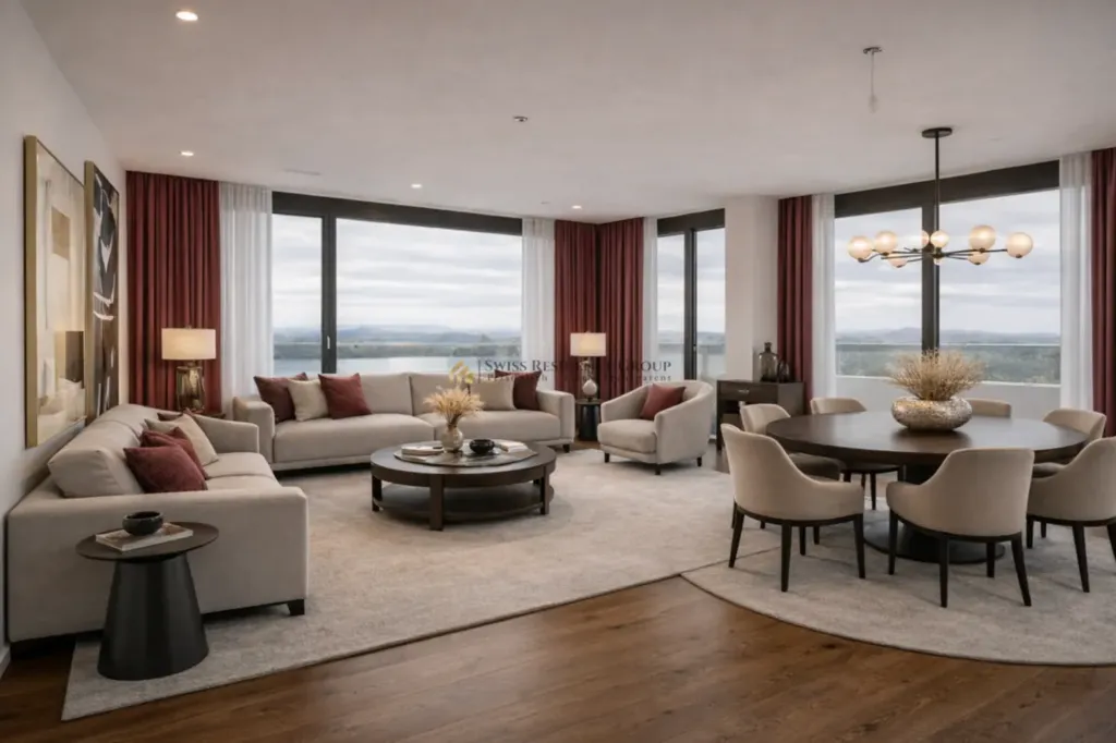 Elutuba - 5.5-Bedroom Apartment with Panoramic Views in Dübendorf