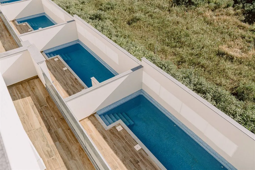 Vue aérienne - Contemporary Semidetached with Rooftop in Fuseta