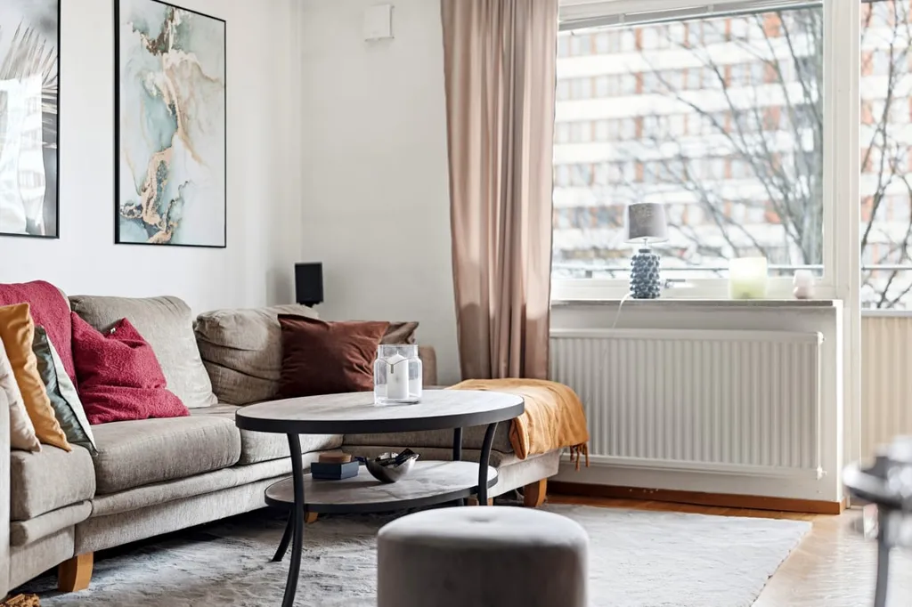 Séjour - Spacious Two-Bedroom with Balcony in Göteborg