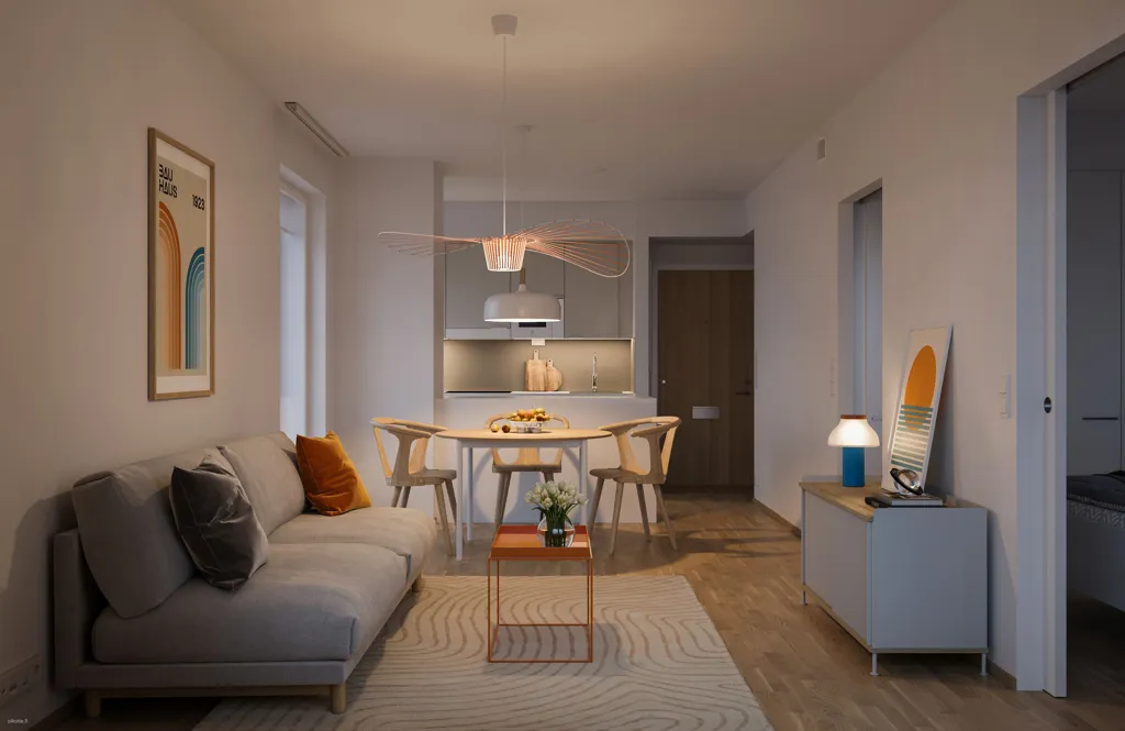 Séjour - New-Build Flat with Glazed Balcony in Kaleva
