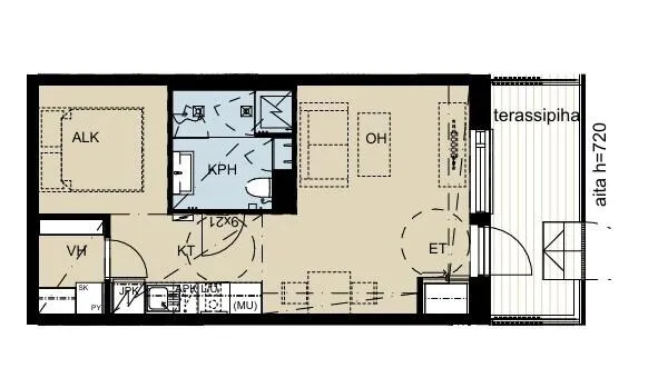Plaan - Studio Flat with Balcony in Kuopio Centre