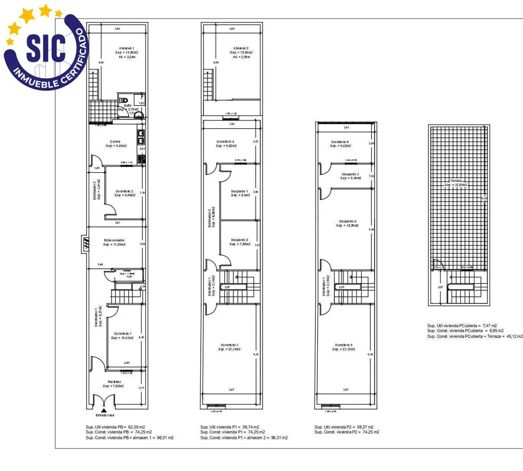 Plan - Three-Storey House for Restoration in Castellón Centre