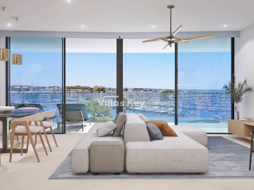 Living Room - Luxury Apartment with Pool Facing Lagos Marina