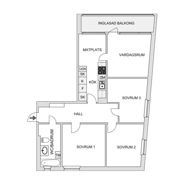Planimetria - 4th Floor Apartment with Large Balcony in Kallhäll