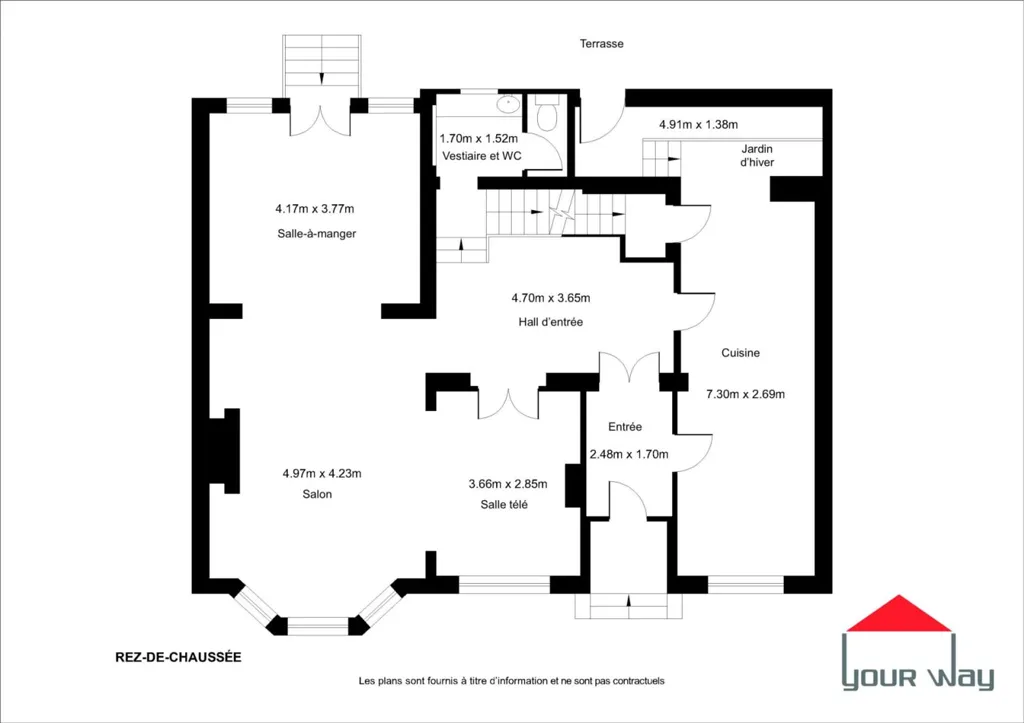 Plan - Manoir des Années 1930 avec Terrasse à Schaerbeek