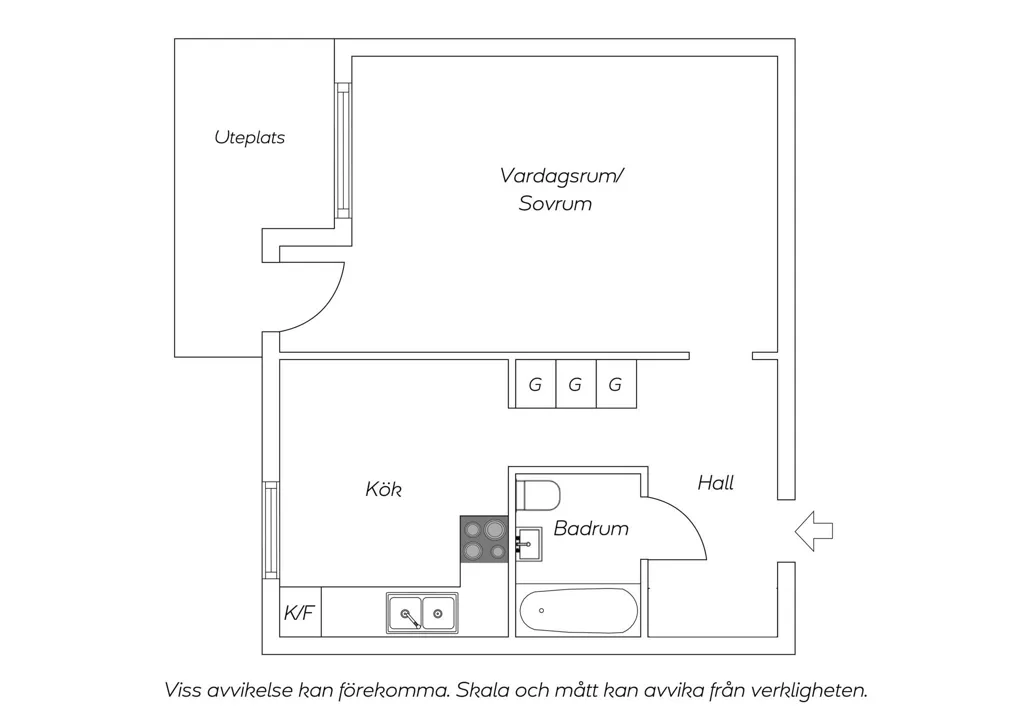 1-toaline korter asukohas Södertälje kommun