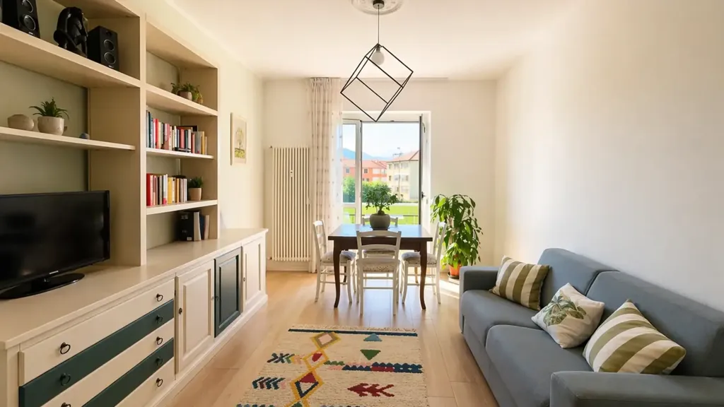 Living Room - Rearranged Apartment with Balcony in Pianezza