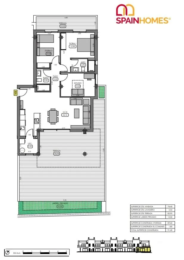Plan - Apartment with Golf Course Proximity in Algorfa