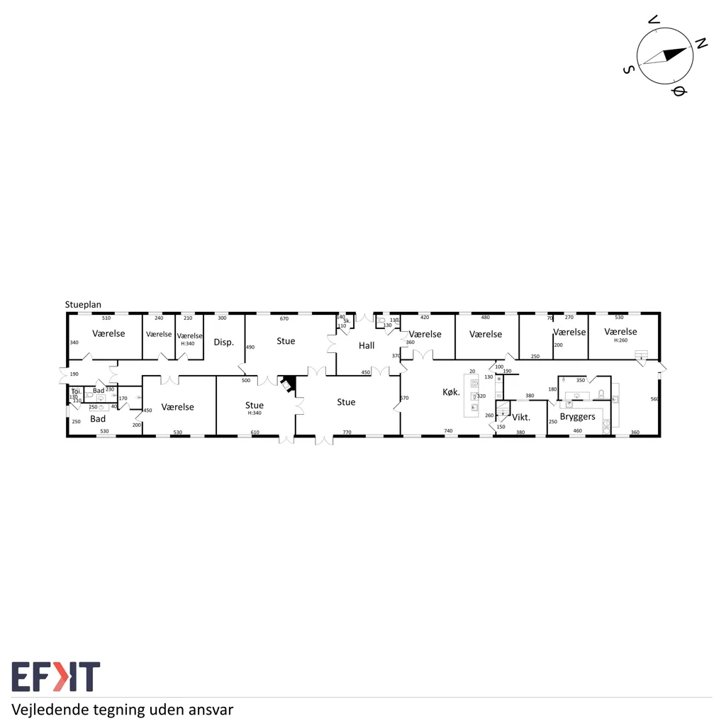 Floor Plan - Historic Manor with Garden in Midtsjælland