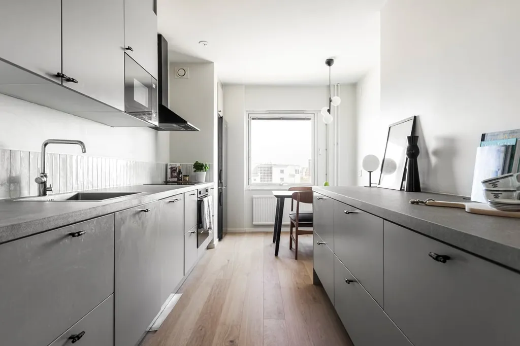 Cuisine - Renovated Two-Bedroom with Glass Balcony in Malmö