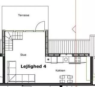 Plaan - 3-Bed Flat with Terrace in Kolding