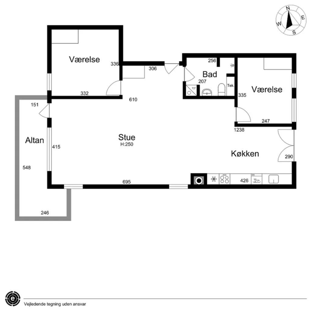 3-toaline korter asukohas København