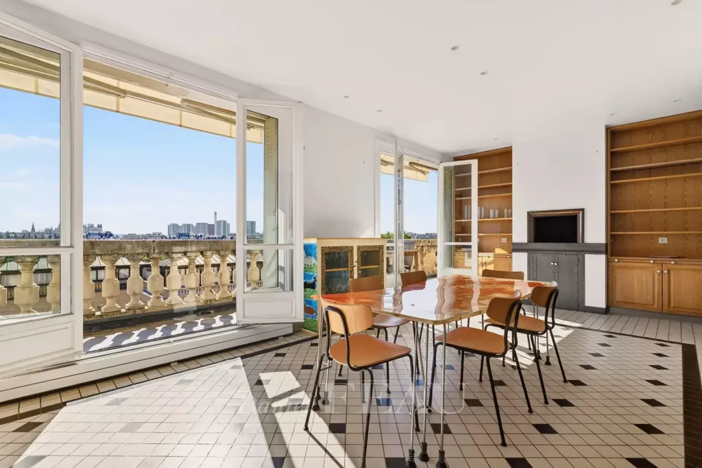 Dining Room - Luxury Duplex with Balcony Views near Eiffel Tower