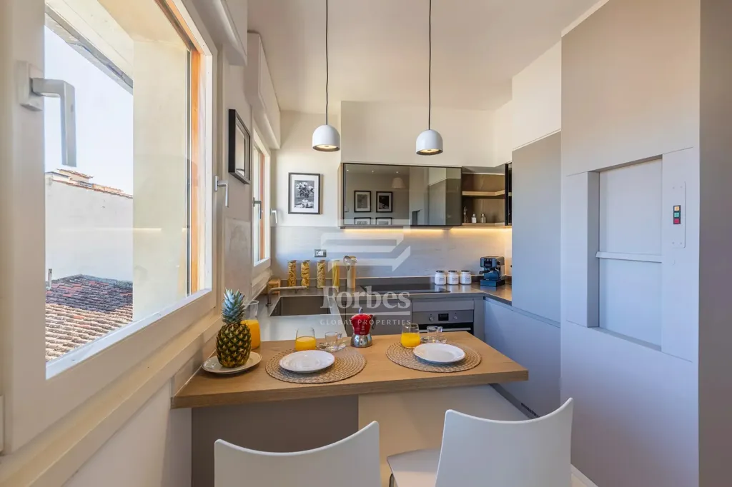 Cuisine - Renovated Penthouse with Panoramic Terrace in Florence